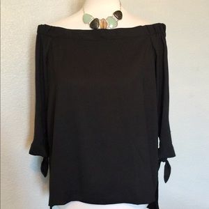 LOFT Long-sleeved tie sleeve off shoulder top NWOT